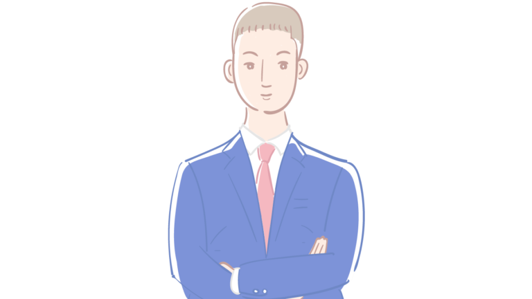 腕を組む男性